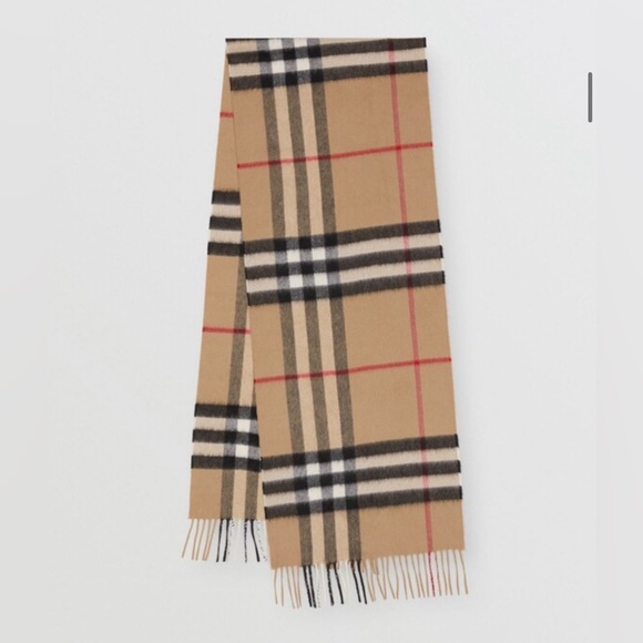 Burberry Classic Check 100% Cashmere fringe Scarf Made in Scotland men women - Picture 2 of 10